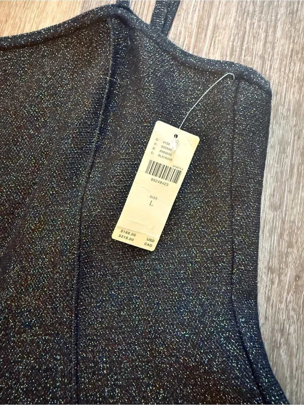 Anthropologie Black Shimmer Fit &Flare Mini Dress NWT SIZE large party cocktail - Picture 5 of 7